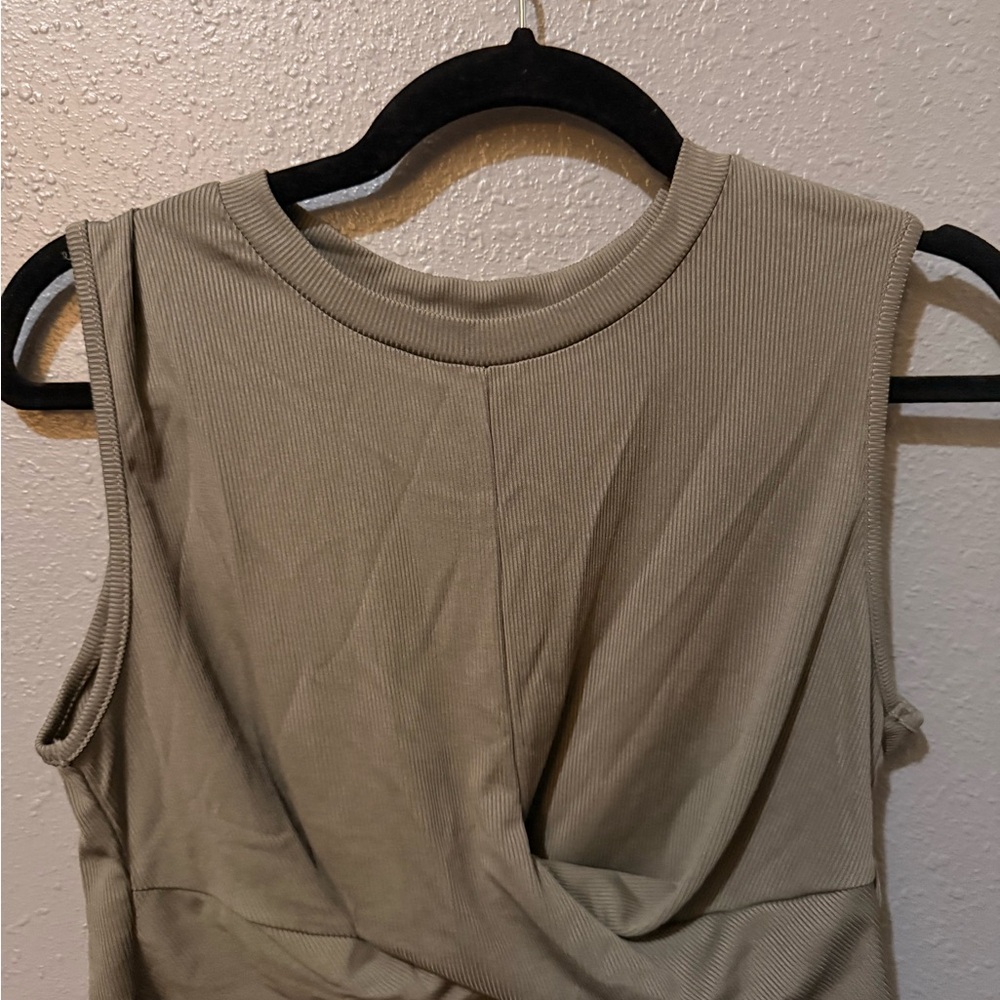 Sleeveless Olive Green Women's Top